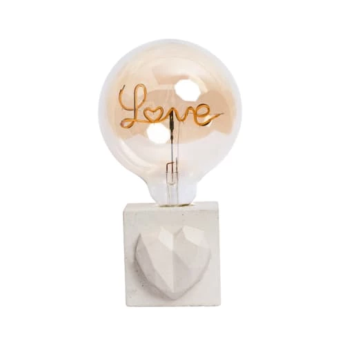 Junny Lampes à Poser Lampe à Poser En Béton Beige Avec Son Ampoule à Message 2 Junny Lampes à Poser Lampe à Poser En Béton Beige Avec Son Ampoule à Message – Image 2