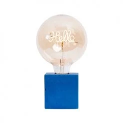 Junny Lampes à Poser Lampe à Poser En Béton Bleu Pétrole Avec Son Ampoule à Message