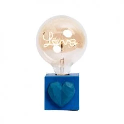Junny Lampes à Poser Lampe à Poser En Béton Bleu Pétrole Avec Son Ampoule à Message