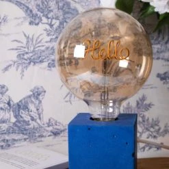 Junny Lampes à Poser Lampe à Poser En Béton Bleu Pétrole Avec Son Ampoule à Message -Luminaires Contemporain Soldes lampe a poser en beton bleu petrole avec son ampoule a message 4