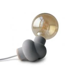 Gone's Lampes à Poser Lampe à Poser En Béton Et Bois Cordon Blanc Ampoule LED Edison -Luminaires Contemporain Soldes lampe a poser en beton et bois cordon blanc ampoule led edison 5