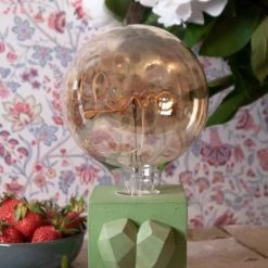 Junny Lampes à Poser Lampe à Poser En Béton Vert Avec Son Ampoule à Message -Luminaires Contemporain Soldes lampe a poser en beton vert avec son ampoule a message 4