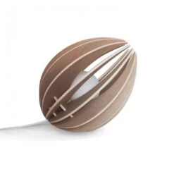 Gone's Lampes à Poser Lampe à Poser En Bois Chêne Naturel Avec Fil Noir -Luminaires Contemporain Soldes lampe a poser en bois chene naturel avec fil blanc 4