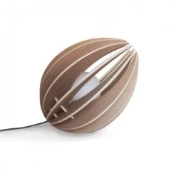 Gone's Lampes à Poser Lampe à Poser En Bois Chêne Naturel Avec Fil Noir