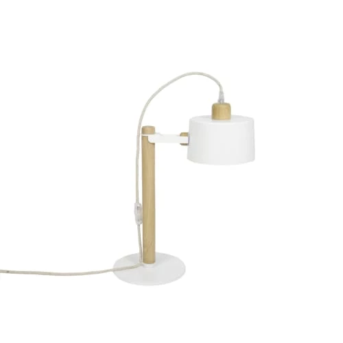 DIZY Design Lampes à Poser Lampe à Poser En Chêne Et Métal Blanc 1 DIZY Design Lampes à Poser Lampe à Poser En Chêne Et Métal Blanc