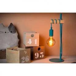 J&Kids Lampes à Poser Lampe à Poser En Métal Bleu Ø 15 Cm -Luminaires Contemporain Soldes lampe a poser en metal bleu oe 15 cm 4
