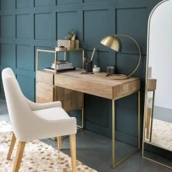 Maisons Du Monde Lampes à Poser Lampe à Poser En Métal Doré Brossé H46 -Luminaires Contemporain Soldes lampe a poser en metal dore brosse h46 1000 4 3 210702 5