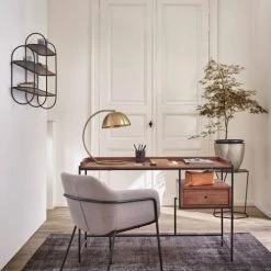 Maisons Du Monde Lampes à Poser Lampe à Poser En Métal Doré Brossé H46 -Luminaires Contemporain Soldes lampe a poser en metal dore brosse h46 1000 4 3 210702 6