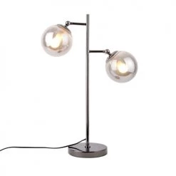 Leitmotiv Lampes à Poser Lampe à Poser En Métal Gris Fumé -Luminaires Contemporain Soldes lampe a poser en metal gris fume 2