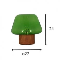 Pirouette Paris Lampes à Poser Lampe à Poser En Verre Base En Métal Effet Bois -Luminaires Contemporain Soldes lampe a poser en verre base en metal effet bois 3