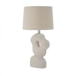 Bloomingville Lampes à Poser Lampe à Poser Forme Organique En Grès Blanc -Luminaires Contemporain Soldes lampe a poser forme organique en gres blanc 3