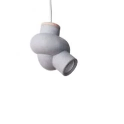 Gone's Lustres Lampe à Suspendre En Béton Et Bois Cordon Blanc -Luminaires Contemporain Soldes lampe a suspendre en beton et bois cordon blanc 3