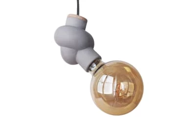 Gone's Lustres Lampe à Suspendre En Béton Et Bois Cordon Noir Ampoule LED Edison 4 Gone's Lustres Lampe à Suspendre En Béton Et Bois Cordon Noir Ampoule LED Edison – Image 4