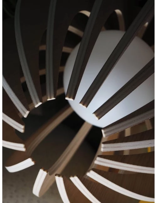 Gone's Suspensions Lampe à Suspendre En Bois Cordon Noir Sans Ampoule 2 Gone's Suspensions Lampe à Suspendre En Bois Cordon Noir Sans Ampoule – Image 2