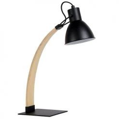 Lucide Lampes à Poser Lampe De Bureau En Bois Noir -Luminaires Contemporain Soldes lampe de bureau en bois noir 2