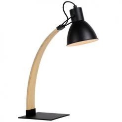 Lucide Lampes à Poser Lampe De Bureau En Bois Noir