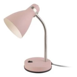 Leitmotiv Lampes à Poser Lampe De Bureau En Métal New Study Gris -Luminaires Contemporain Soldes lampe de bureau en metal new study rose poudre 3