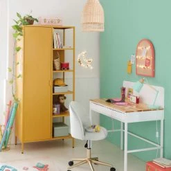 Maisons Du Monde Lampes De Chevet Enfant Lampe De Bureau En Métal Vert Et Hévéa -Luminaires Contemporain Soldes lampe de bureau en metal vert et hevea 1000 8 23 181653 13