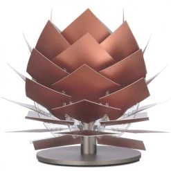 Dyberg Larsen Lampes à Poser Lampe De Table à Ailettes En Polycarbonate Effet Cuivré, H16 Cm D18 Cm