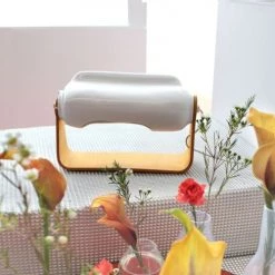 Tsé & Tsé Associées Lampes à Poser Lampe De Table Avec Support En Bois Clair -Luminaires Contemporain Soldes lampe de table avec support en bois clair 4