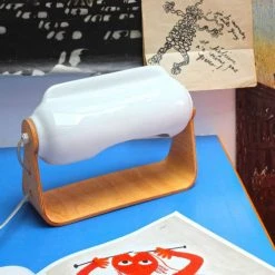 Tsé & Tsé Associées Lampes à Poser Lampe De Table Avec Support En Bois Clair -Luminaires Contemporain Soldes lampe de table avec support en bois clair 5