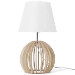 Beliani Lampes à Poser Lampe De Table Blanc