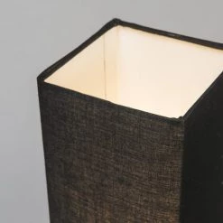 QAZQA Lampes à Poser Lampe De Table En Acier Noir -Luminaires Contemporain Soldes lampe de table en acier noir 5