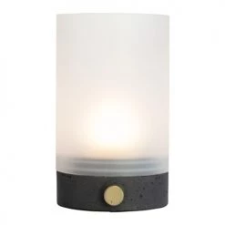 Dyberg Larsen Lampes à Poser Lampe De Table En Ciment Et Verre, Gris Et Opale, H 20,5 Cm D 12 Cm -Luminaires Contemporain Soldes lampe de table en ciment et verre gris et opale h 20 5 cm d 12 cm 2
