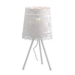 Keria Lampes à Poser Lampe De Table En Métal Blanc