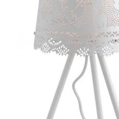 Keria Lampes à Poser Lampe De Table En Métal Blanc -Luminaires Contemporain Soldes lampe de table en metal blanc 5