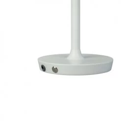 Dyberg Larsen Lampes à Poser Lampe De Table En Métal Blanc Mat Et Métal Brossé, H 30 Cm D 19,5 Cm -Luminaires Contemporain Soldes lampe de table en metal blanc mat et metal brosse h 30 cm d 19 5 cm 3