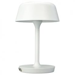 Dyberg Larsen Lampes à Poser Lampe De Table En Métal Blanc Mat Et Métal Brossé, H 30 Cm D 19,5 Cm -Luminaires Contemporain Soldes lampe de table en metal blanc mat et metal brosse h 30 cm d 19 5 cm 4