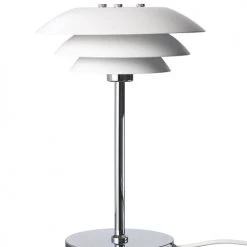 Dyberg Larsen Lampes à Poser Lampe De Table En Métal Blanc Mat, H 30 Cm D 20 Cm