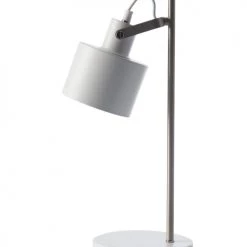 Dyberg Larsen Lampes à Poser Lampe De Table En Métal Blanc Mat, H 43 Cm D 11 Cm