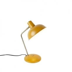QAZQA Lampes à Poser Lampe De Table En Métal Jaune