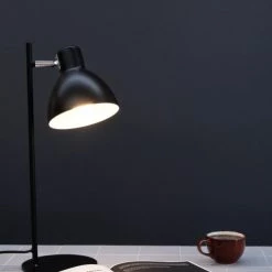Dyberg Larsen Lampes à Poser Lampe De Table En Métal Noir Mat, H 50 Cm D 16 Cm -Luminaires Contemporain Soldes lampe de table en metal noir mat h 50 cm d 16 cm 3