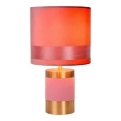 Lampea Lampes à Poser Lampe De Table En Métal Rose 32 Cm -Luminaires Contemporain Soldes lampe de table en metal rose 32 cm 5