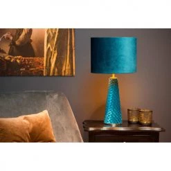 Lampea Lampes à Poser Lampe De Table En Métal Turquoise 47 Cm -Luminaires Contemporain Soldes lampe de table en metal turquoise 47 cm 3
