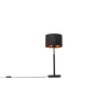 QAZQA Lampes à Poser Lampe De Table En Tissu Noir