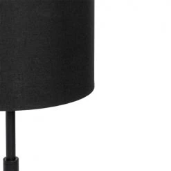 QAZQA Lampes à Poser Lampe De Table En Tissu Noir -Luminaires Contemporain Soldes lampe de table en tissu noir 2