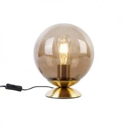 QAZQA Lampes à Poser Lampe De Table En Verre Doré/laiton -Luminaires Contemporain Soldes lampe de table en verre dore laiton 4