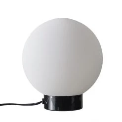 Dyberg Larsen Lampes à Poser Lampe De Table En Verre Et Métal Noir Brillant, H 22,5 Cm D 20 Cm