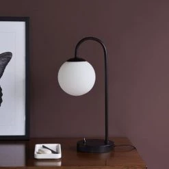 Dyberg Larsen Lampes à Poser Lampe De Table En Verre Et Métal Noir Mat, H 46 Cm D 15 Cm -Luminaires Contemporain Soldes lampe de table en verre et metal noir mat h 46 cm d 15 cm 2
