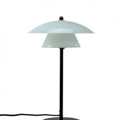 Dyberg Larsen Lampes à Poser Lampe De Table En Verre Et Noir Mat, H 40 Cm D 25 Cm