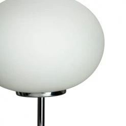 Dyberg Larsen Lampes à Poser Lampe De Table En Verre Opaline Et Chrome, H 49 Cm D 28 Cm -Luminaires Contemporain Soldes lampe de table en verre opaline et chrome h 49 cm d 28 cm 4