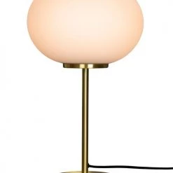 Dyberg Larsen Lampes à Poser Lampe De Table En Verre Opaline Et Laiton, H 49 Cm D 28 Cm
