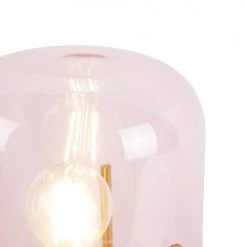 QAZQA Lampes à Poser Lampe De Table En Verre Rose -Luminaires Contemporain Soldes lampe de table en verre rose 3