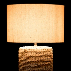 Meubles & Design Lampes à Poser Lampe Design Avec Pied Tressé Blanc -Luminaires Contemporain Soldes lampe design avec pied tresse blanc 2