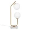 Maisons Du Monde Lampes à Poser Lampe Deux Globes En Verre Et Métal Doré, Socle En Marbre Blanc