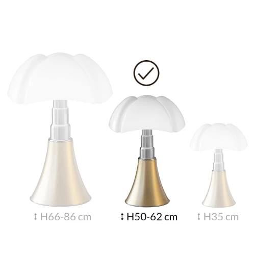 Martinelli Luce Lampes à Poser Lampe Dimmer LED Pied Télescopique Or H50-62cm 6 Martinelli Luce Lampes à Poser Lampe Dimmer LED Pied Télescopique Or H50-62cm – Image 6